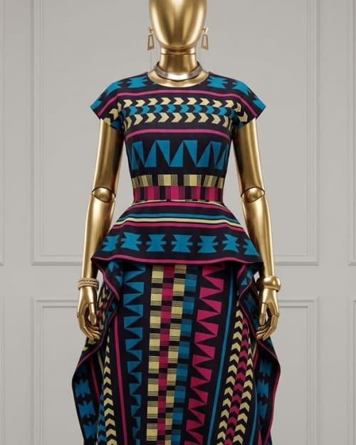 Kente Peplum Two-Piece