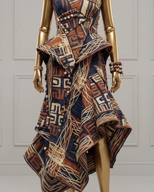 Kente Asymmetric Dress