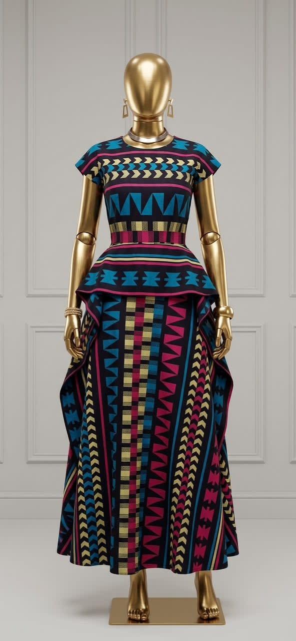 Kente Peplum Two-Piece
