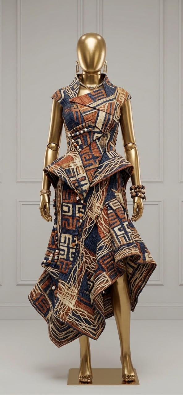Kente Asymmetric Dress