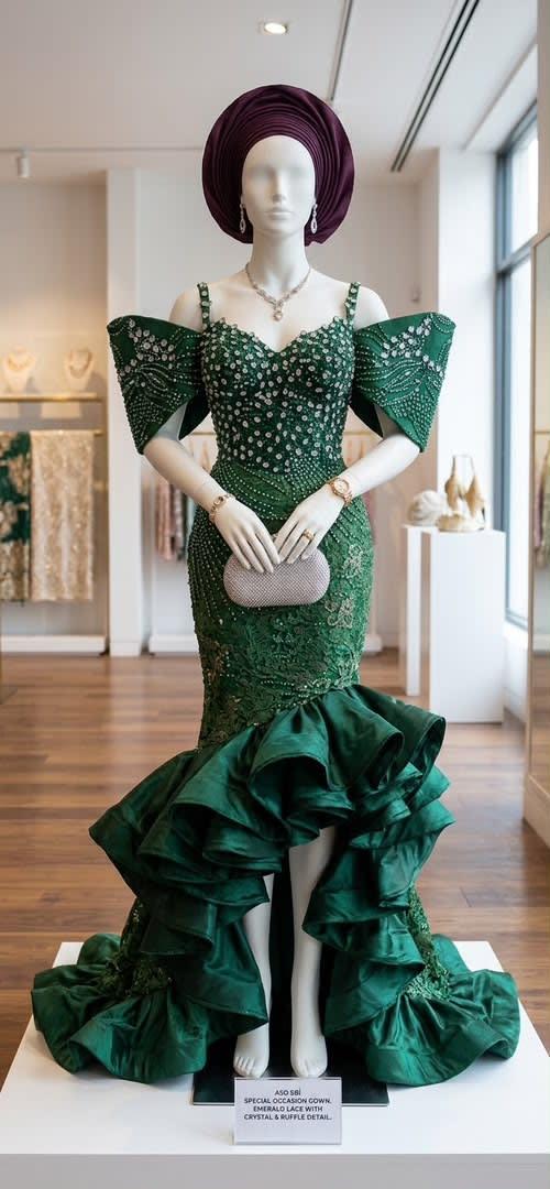 Emerald Beaded Mermaid Gown
